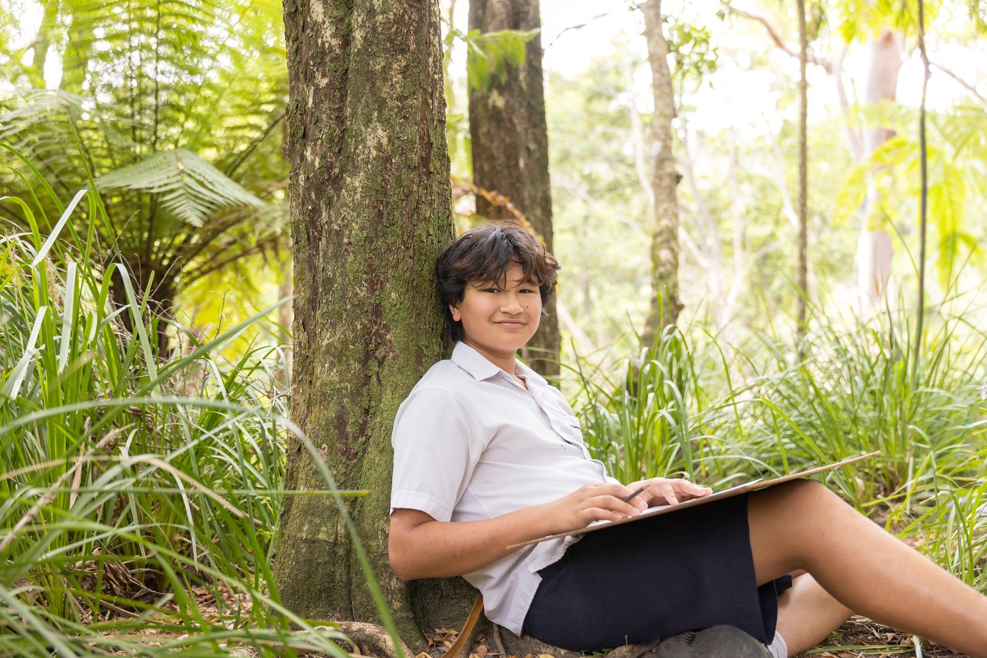 Rafa art class Middle Cove green space